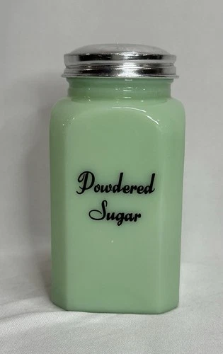 Vintage Westmoreland Jadeite Green Milk Glass Shaker Powdered Sugar