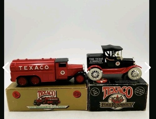 LOT of 2 Die Cast Texaco Truck Banks 1918/1930 Ertl  Ford  Ltd Edition Complete