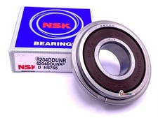 NSK 6204 DDU NR Ball Bearing, Rubber Sealed  Snap Ring 20x47x14 mm