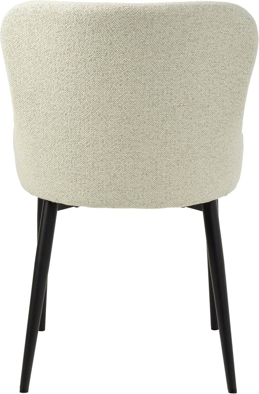 Benjamin Off-White Boucle Fabric Dining Chairs Set of 2 thumbnail 6