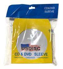 5000 USDISC Paper Sleeves 100g Window, Flap (Yellow)