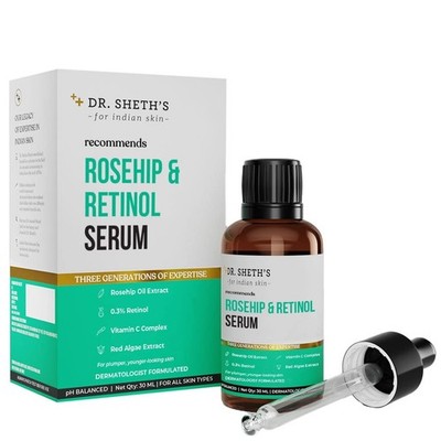 Dr. Sheth's Hagebutten & Retinol Serum Hagebuttenöl Extrakt und 0,3% Retinol ...
