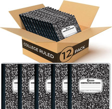 12 Pack Composition Notebook College Ruled Bulk, 200 Pages 100 Sheets , 9-3/4 X