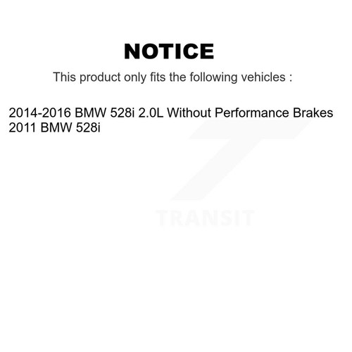 CMX KCW-100449 Brake Pad Sets 2-Wheel Set Front for 528 BMW 528i 2011, 2014-2016 - Picture 2 of 2