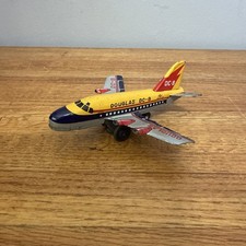 Vintage Toy Tin Litho DOUGLAS DC-8 Jet Airplane Plane Japan Friction Motor