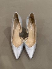 Nine West Women's Heel Size 8, Closed Toe, Silver/Metallic, 2.5 in Heel