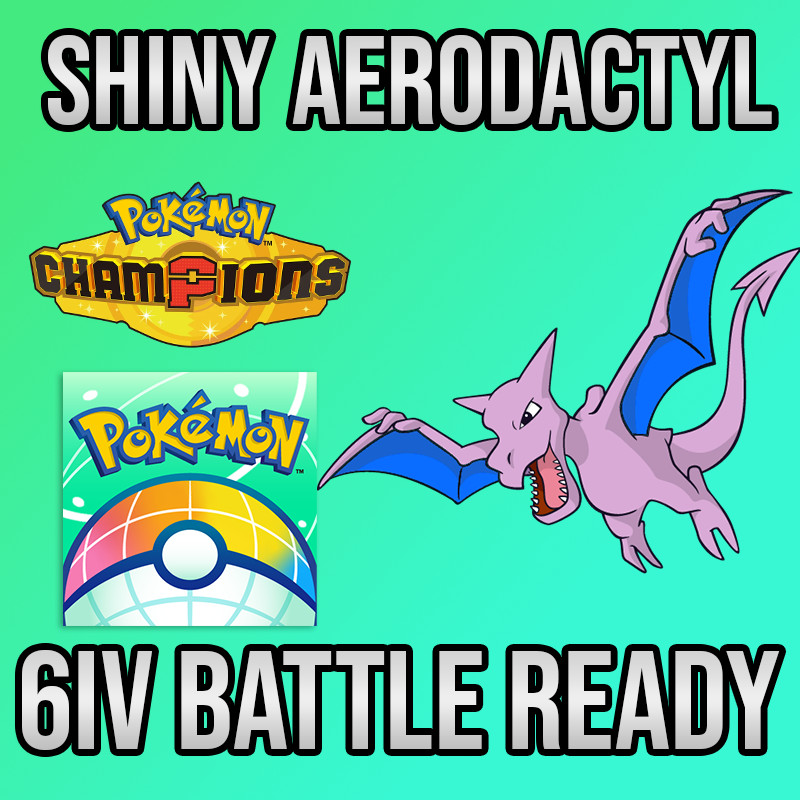 ✨6IV SHINY Aerodactyl + EVS POKEMON HOME✨Campeones✨Entrega en línea⚡