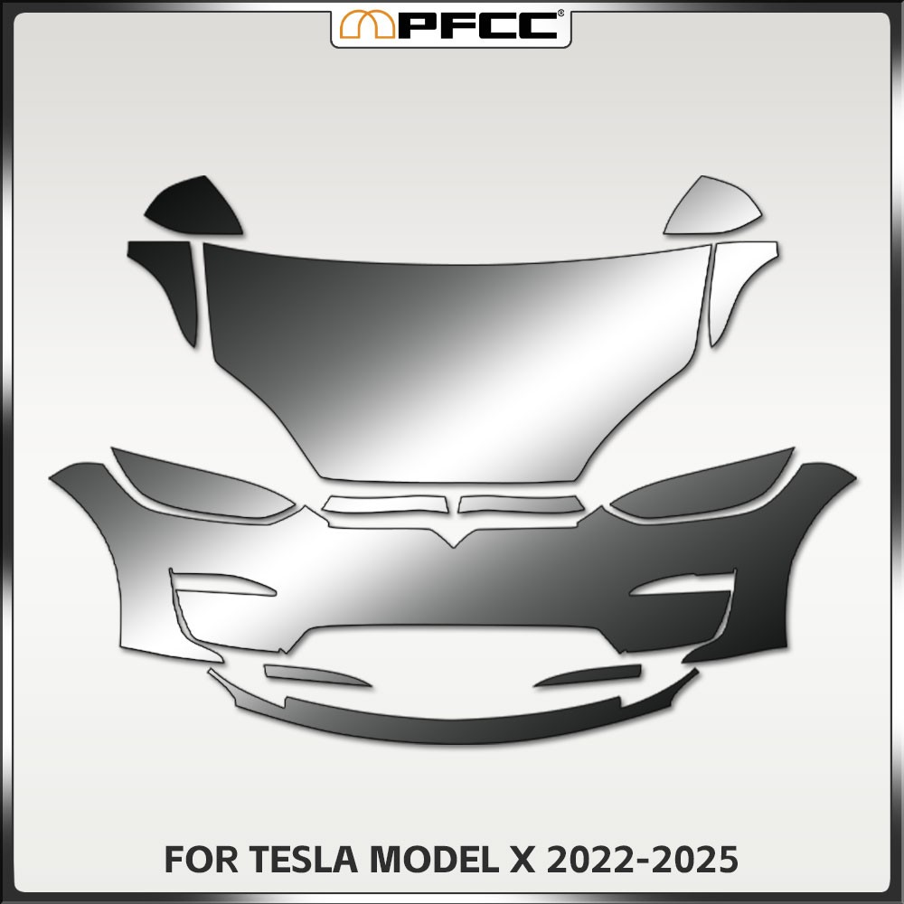 2022-2025 Tesla Model X Front Precut Paint Protection Film Clear Bra TPU PPF