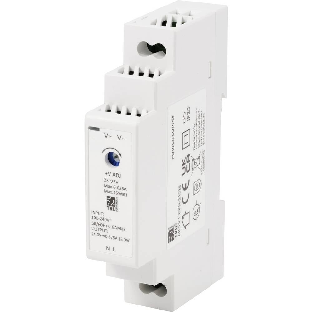 Alimentation rail DIN 24 V/DC sans surchauffe de 15 W pour stopper les pannes de tableau