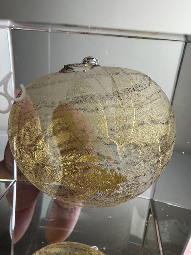 Paperweight Art Glass Sculpture Gold Globe Paperweight Signed Torben Jorgensen - Picture 5 of 20