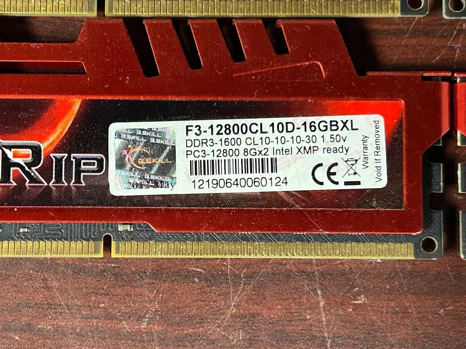 LOT OF 6) G.SKILL Ripjaws X F3-12800CL10D-16GBXL16GB (6 x 8GB) RAM/Memory #95 - Image 2 of 2