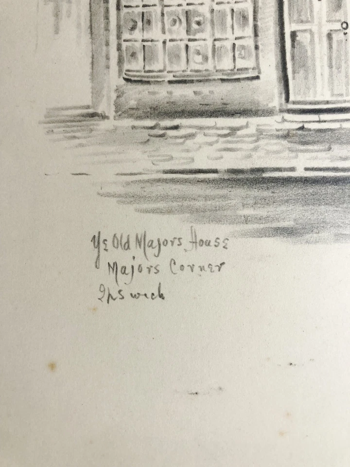 H W Hellings Drawing Ye Old Mayor’s House Ipswich Suffolk Architectural Art - Image 3 of 4