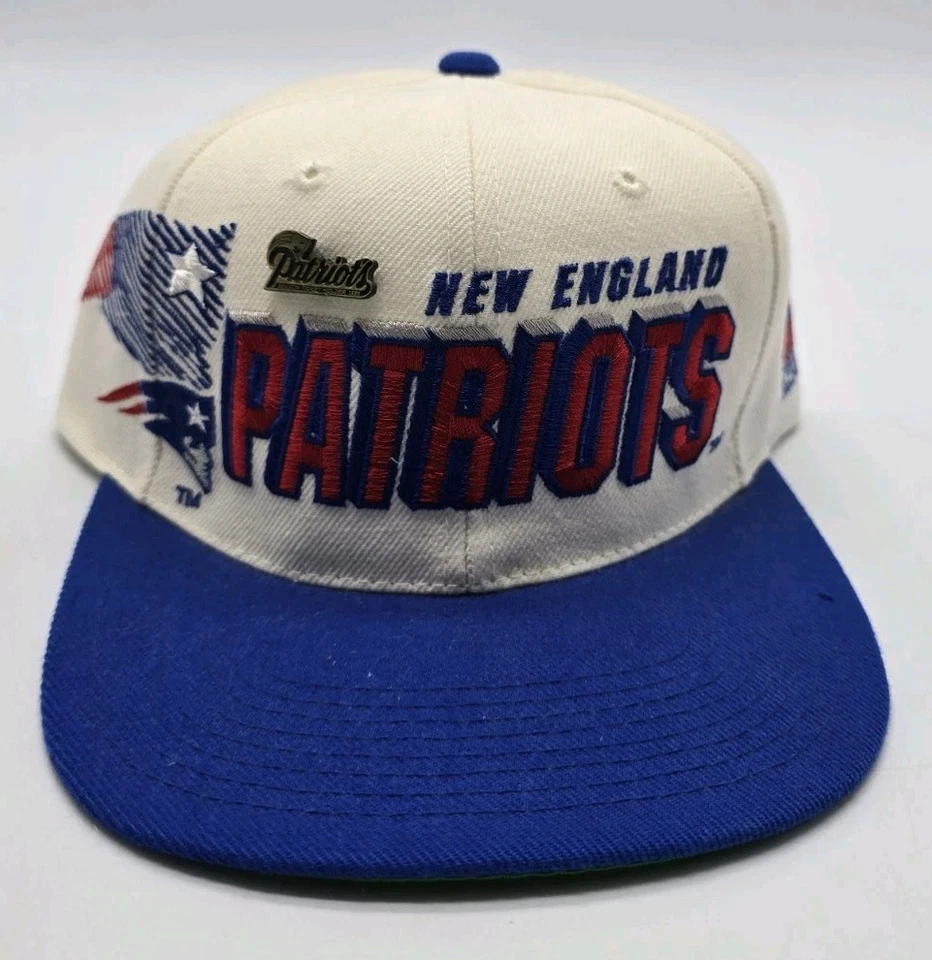 De colección 1990 NFL Pro Line New England Patriots Spellout Big Logo Snapback Sombrero Foto 4 de 4