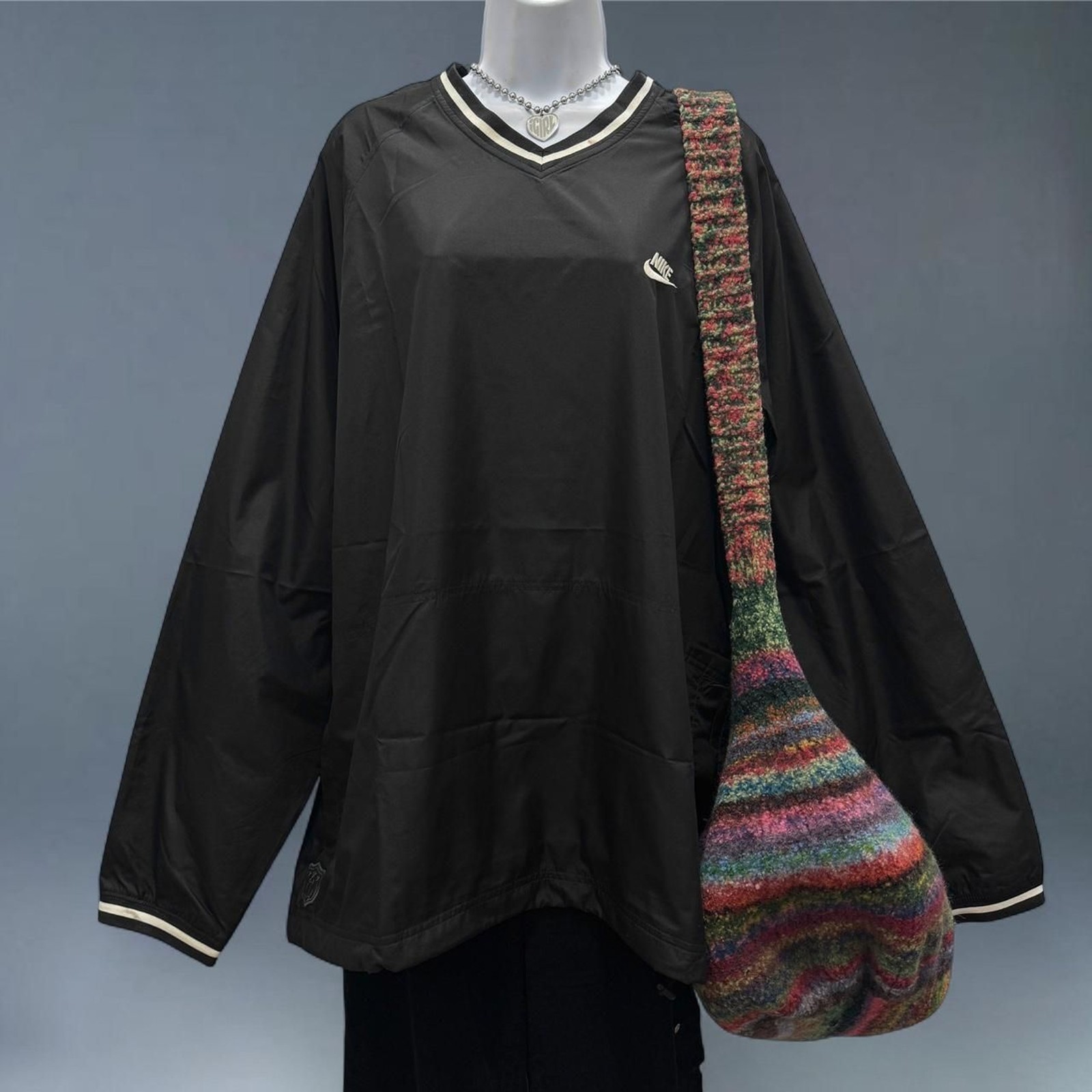 Nike Baseball Pullover Windbreaker Jacket XL Blac… - image 1