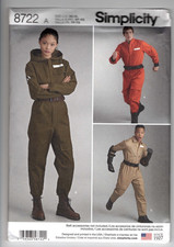 8722 SIMPLICITY - COSTUME: JUMPSUIT - UNISEX Adult XS to XL