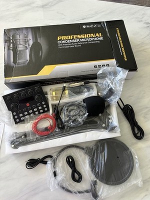 Professional Condenser Microphone Kit, Wired XLR 3-Pin, Black, Adjustable Stand
