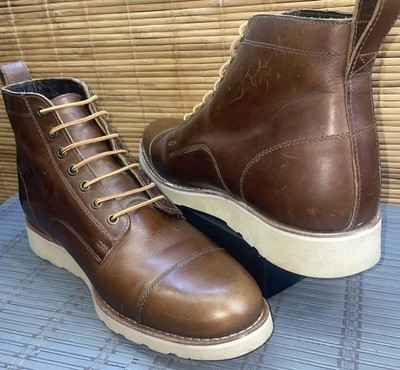 HELM  Lou M00618 Brown Leather Boots Men s 11.5EE Cap Toe Made in Brazil