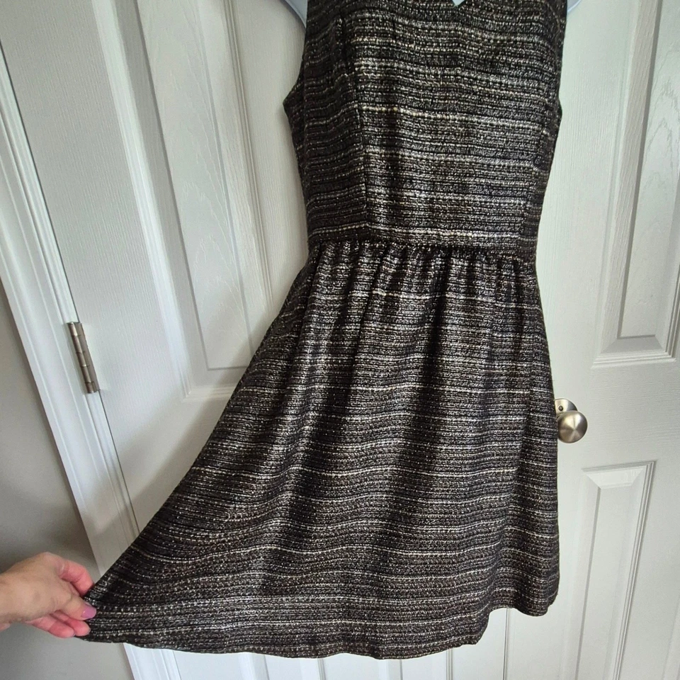 Vestido Anthropologie Moulinette Soeurs Glissade negro tweed metálico talla 6 Foto 3 de 4