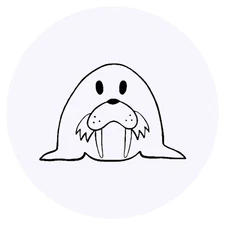 24 x 'Walrus' Stickers - for Crafts, Scrapbooking and Labelling (SK00016336)