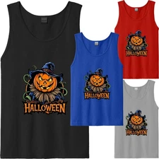 Funny Horror Pumpkin Halloween Gnomes Scary Tanktop USA Party New Gift unisex