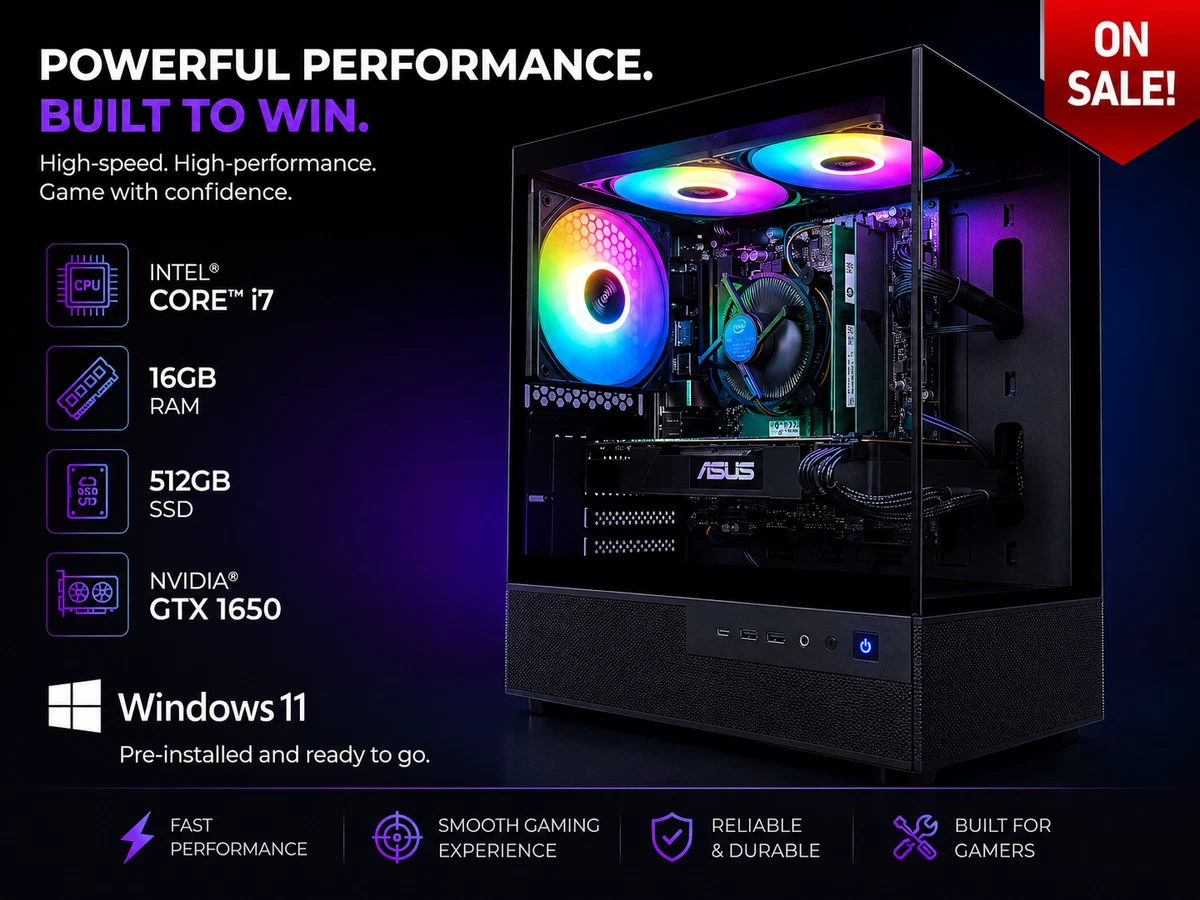 Intel Core i7 7th Gen. 16 GB RAM PC Desktops & All-In-One
