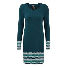 Sherpa Dark Green Maya Jacquard Dress - Size Medium