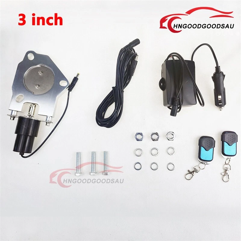 3 inch Stainless Electric Exhaust Valve Kit Control Valve Motor w/ Remote Switch - Image 3 of 4