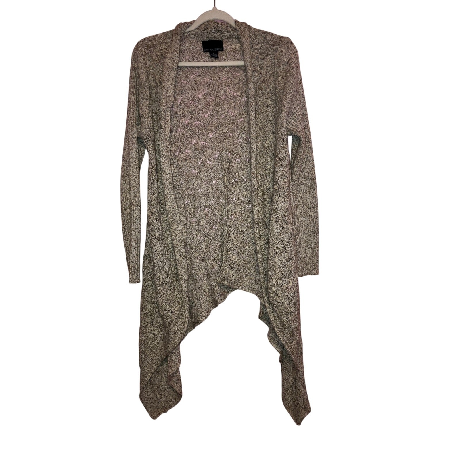 Cynthia Rowley Light Brown Waterfall Style Cardigan Size Large