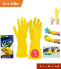 Durable Water-Resistant Natural Rubber Gloves Comfortable Non-Slip Grip Design