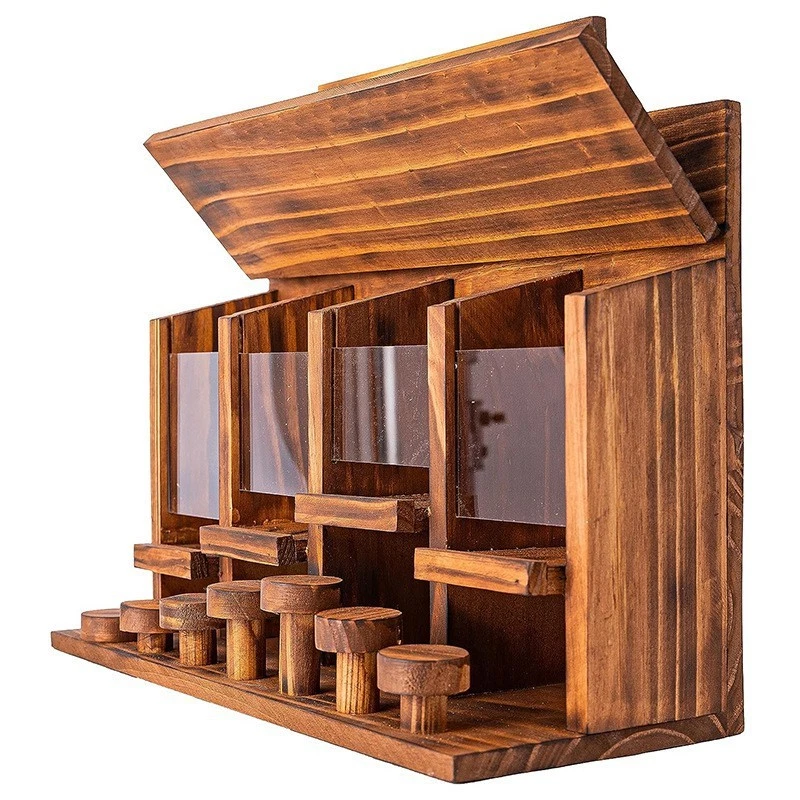 Wooden Squirrel Feeder Picnic Table for Outside, Easy Hang Yard Decor - Image 3 of 4