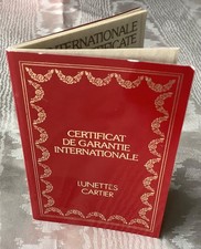 Cartier Zertifikat für Tankuhr