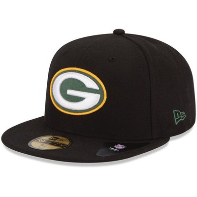 NFL Authentic NWT Green Bay Packers Youth/Boy New Era Black 59Fifty Fitted Hat