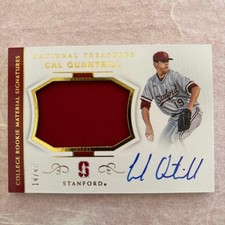 Cal Quantrill 2018 Panini Treasures RC College Materials Signatures Gold /49