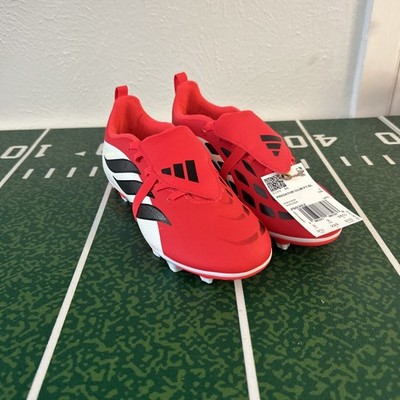 adidas Predator Club Kids Junior FG/MG Soccer Cleats Red White JS0352 Size 3 1/2