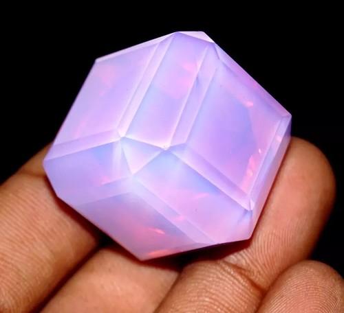 Opale rosa naturale 120 ct taglio cubo Welo certificato australiano pietra preziosa non trattata - Foto 9 di 9