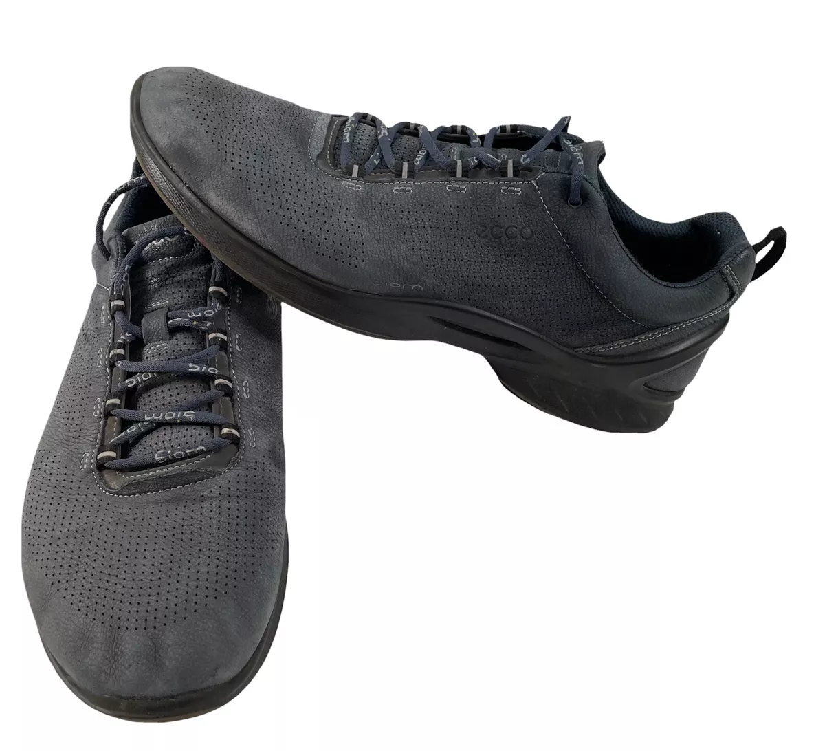 Ecco Natural Motion Mens Blue Suede Yak Leather Spikeless Golf Shoes 43 9 eBay