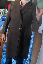 Vintage 100% Wool Overcoat from SY SIMMS, Brown XL, exc condition "Famous Maker"