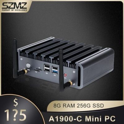 SZMZ Mini PC Celeron J1900 DDR3 8GB RAM 256GB SSD Gaming Computer with HD VGA
