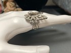 Signed Tiara Misu butterfly Ring Silver Toneotnate filigree 6 7 8 9 rhinestone — photo 9