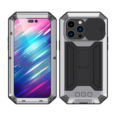 For iPhone 16 15 14 13Pro Max Case Shockproof Aluminum Gorilla Glass Metal Cover