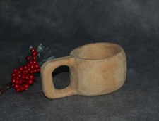 OLD VINTAGE WOOD DRINKING CUP KUKSA SWEDEN SWEDISH FOLK ART SAMI VIKING