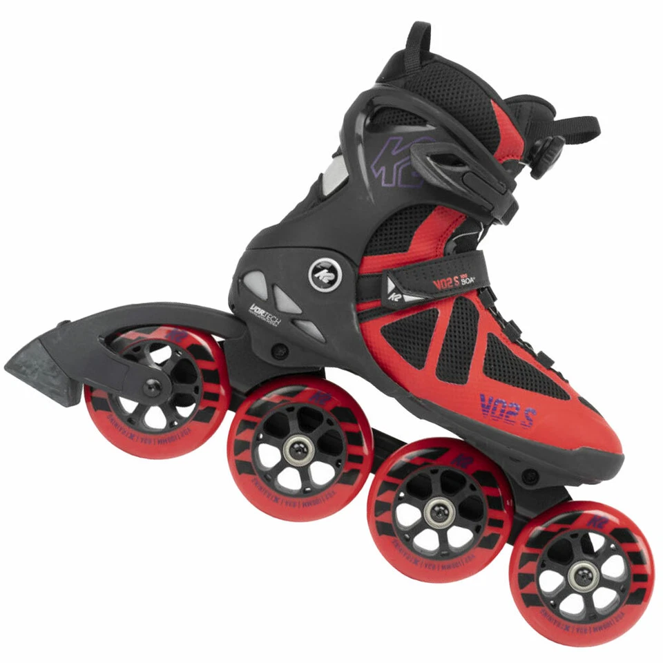 K2 VO2 S 100 BOA Herren-Inline-Skates Fitness-Inliner Skate 100mm/83A Rot