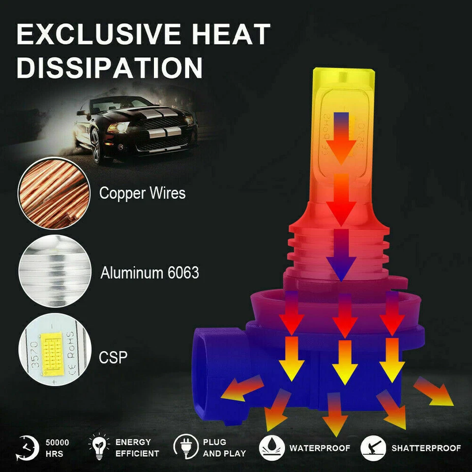 Faróis combo LED 6x 6000K para Pontiac G6 2008 2009 - kit de lâmpadas de neblina A+ - Imagem 4 de 4