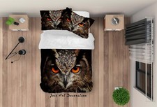 3D Owl Quilt Cover Set Duvet Cover Bedding Pillowcases