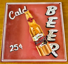 3D Metal Beer Bar Sign Casino Brewing Co Black Jack Cold 25c EUC