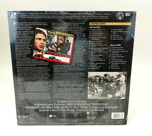 Columbia Classics The Wild One Laserdisc Marlon Brando Factory Sealed - Imagen 2 de 2