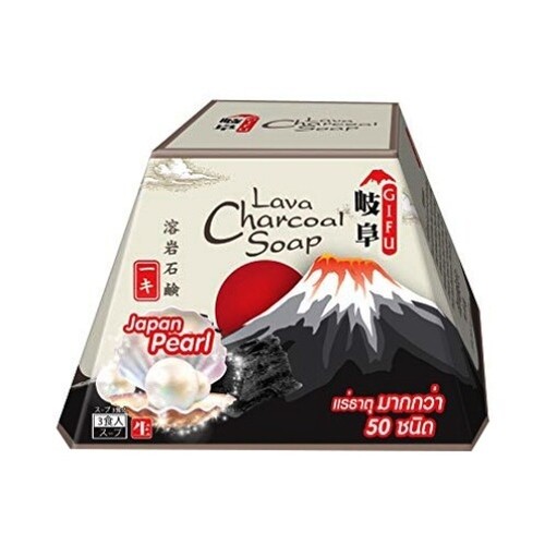 70g Gifu LAVA CHARCOAL Japanese Soap Honey Minerals Deep Clean Reduce Blemishes - Picture 3 of 11