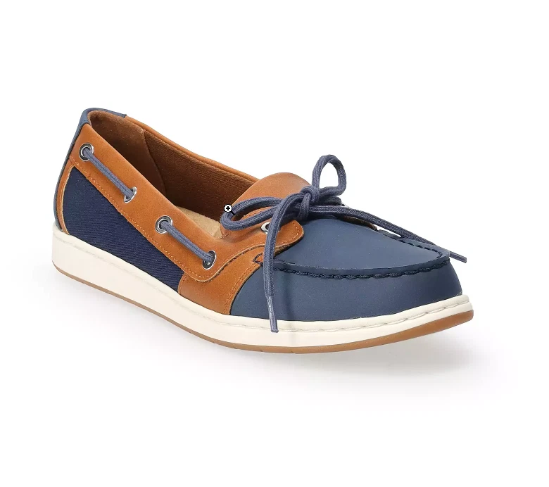 ASICS Mocassini da barca casual Croft & Barrow Krissy blu navy nuovi con scatola