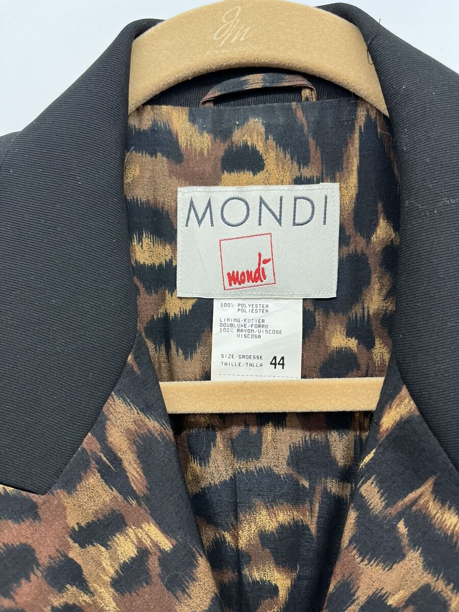 Vtg 90s Mondi Black Leopard Jacket and Pants Set Suit Gold Vtg 90s Mondi Black Leopard Jacket and Pants Set Suit Gold