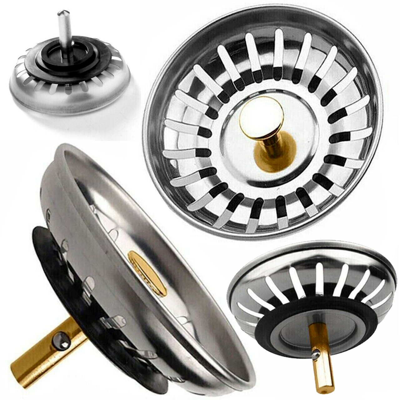 1X Premium Stainless Steel Kitchen Sink Drain Replacement Waste Plug